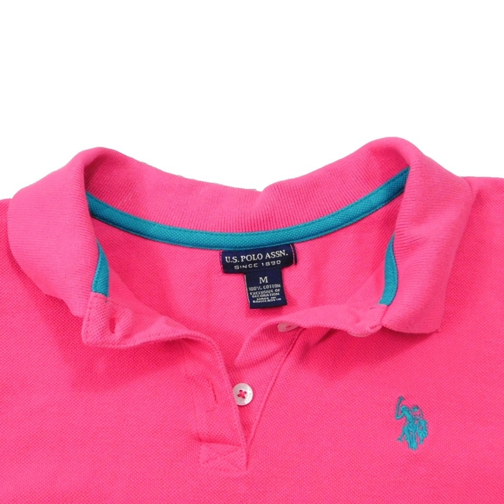 U.S. POLO ASSN. PINK 100% COTTON SHORT SLEEVE POLO - Picture 5 of 6